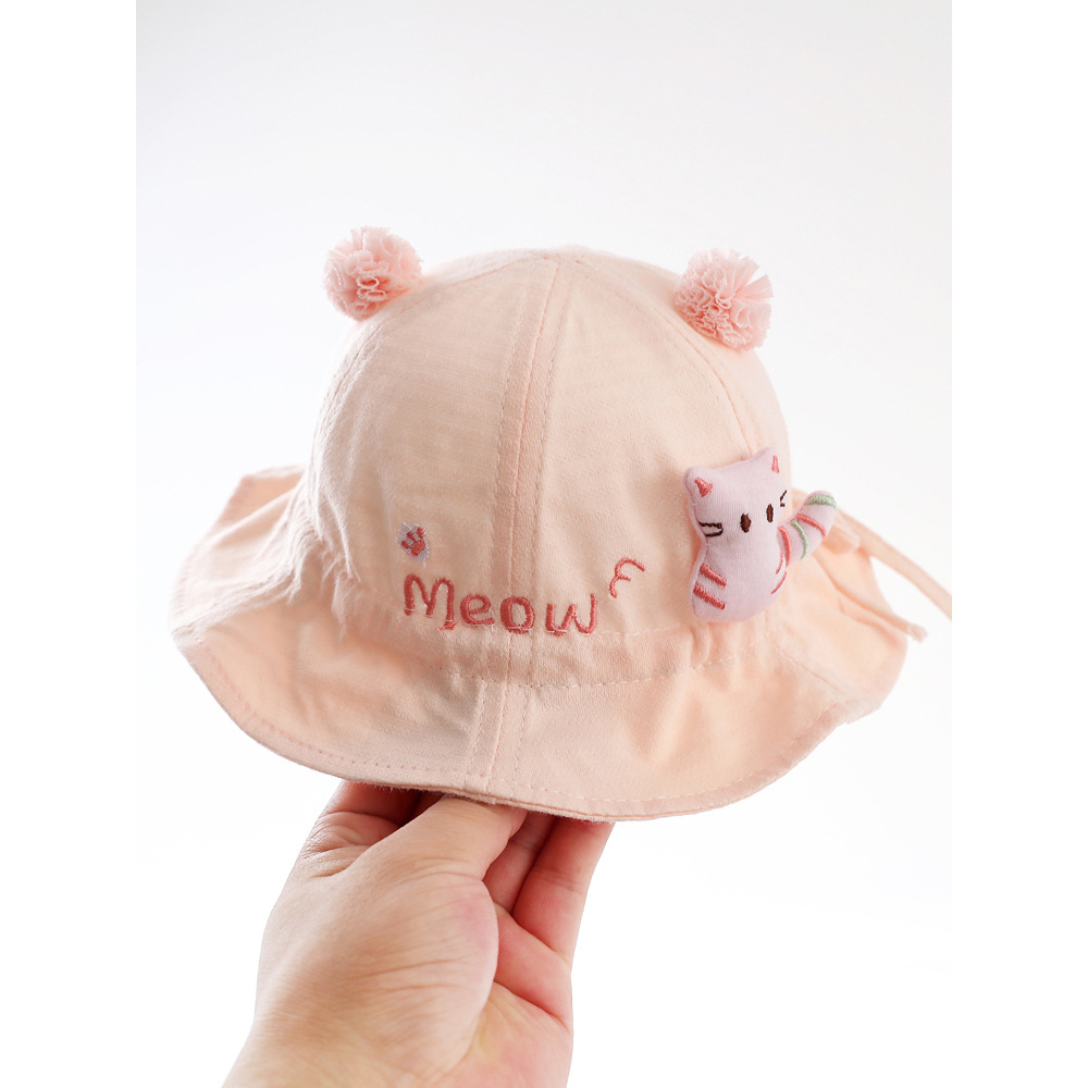 Sombrero de bebé algodón primavera y otoño delgado bebé mujer sombrero de pescador sombrero de sombrero ajustable otoño sombrero de bañera sol