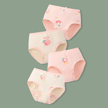 儿童内裤女a类纯棉抗菌韩版卡通女童内裤三角小童中大童短裤代发