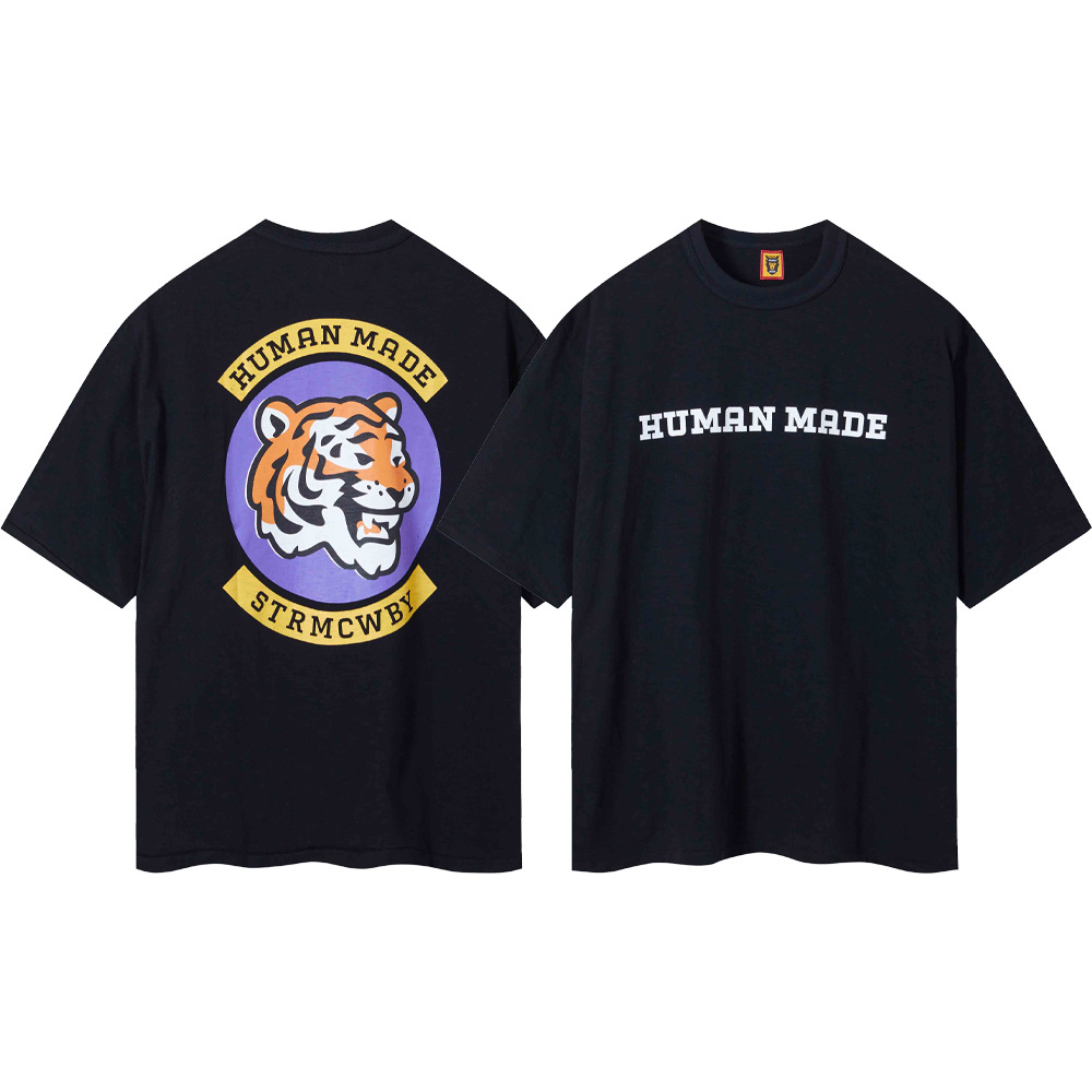 Marca de moda japonesa de bambú pesado algodón suelto pareja de hombre y mujer cilindro camiseta de manga corta media manga TEE