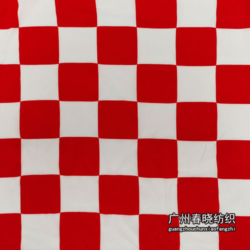 Chiffon 100D four-way stretch checkered 6.5cm summer unisex shirt wide-leg pants dress printed fabric