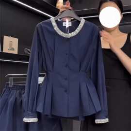 高级感长袖衬衫女2025年秋装新款大码女装时尚收腰显裙摆上衣潮
