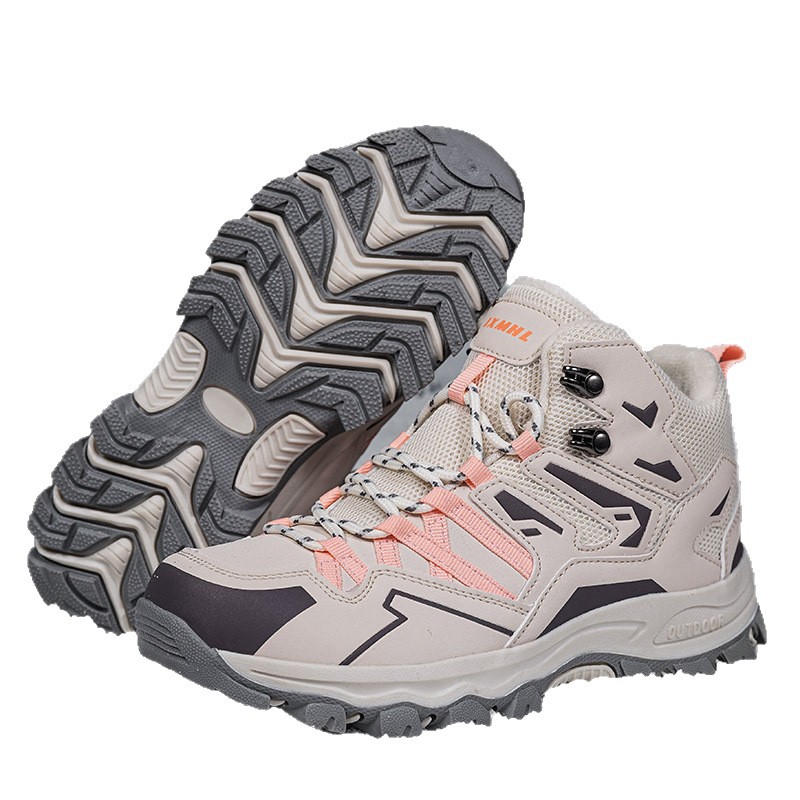 Otoño y invierno, zapatos de montaña de algodón para mujeres, pareja, montaña, senderismo de fondo, deporte de invierno, calentamiento más grueso.