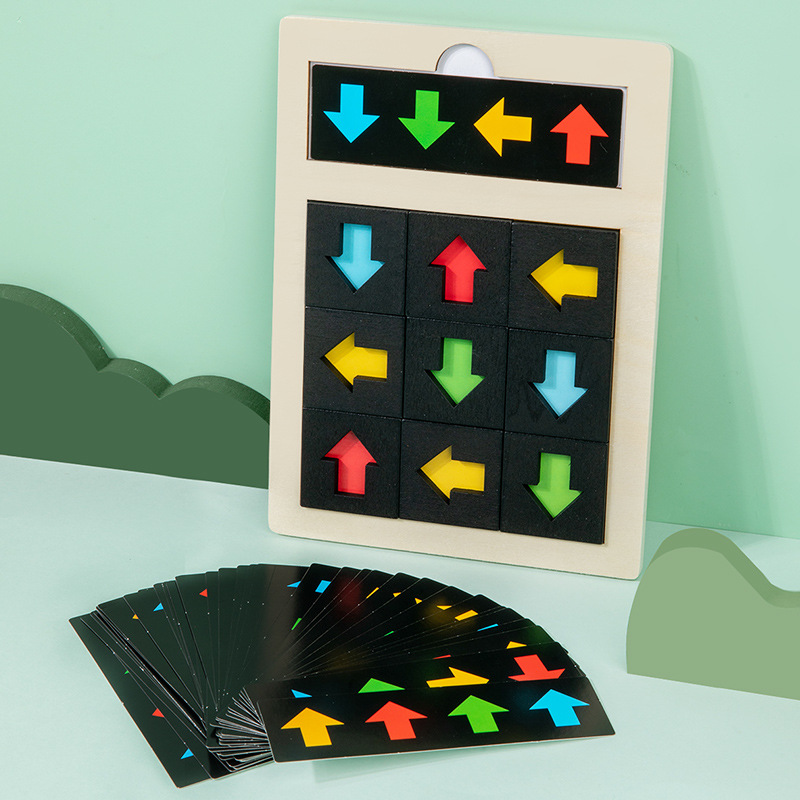 Dirección de madera, juego de color cognitivo, educación temprana, iluminación, entrenamiento intelectual, rompecabezas, bloques de construcción, juego de mesa, juguetes