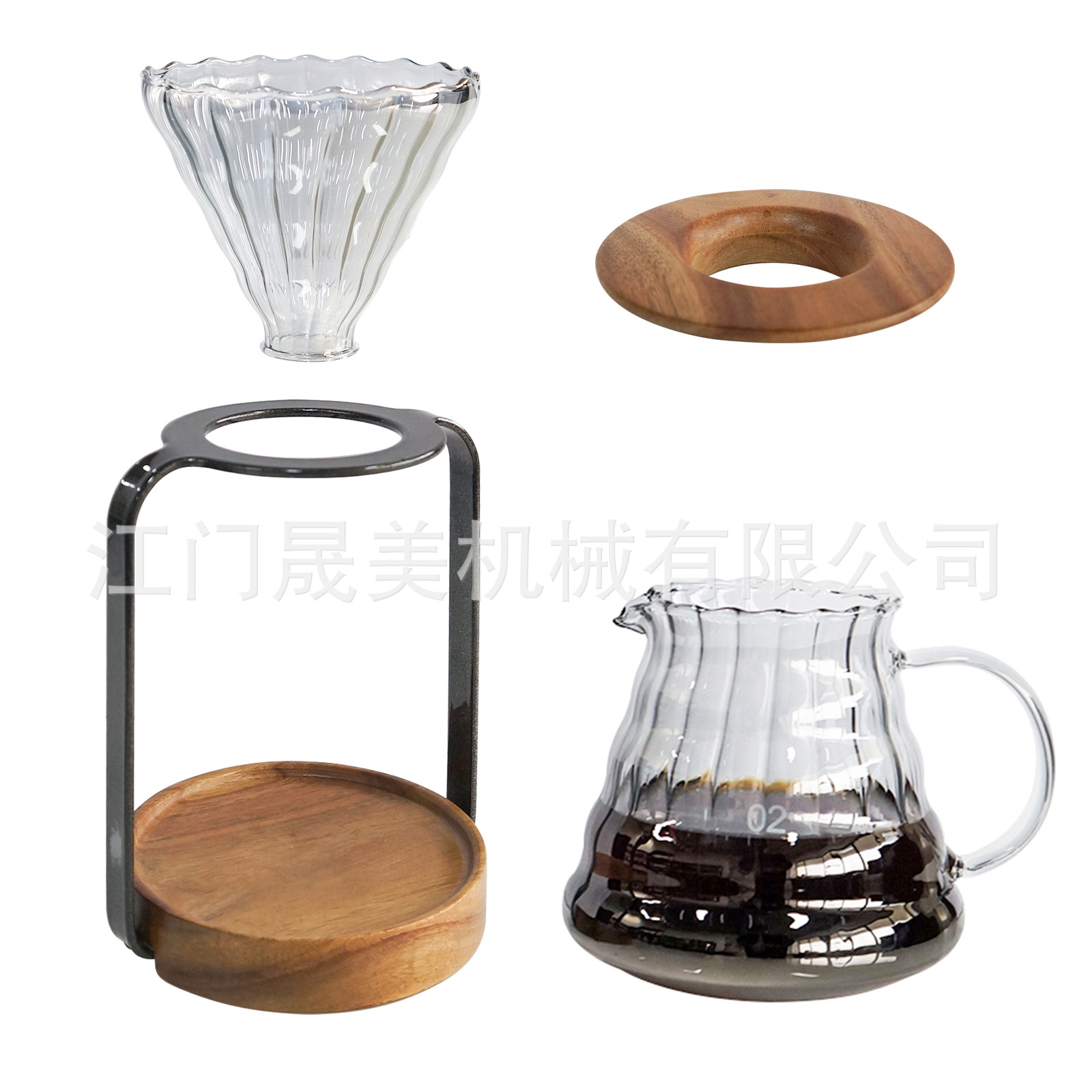 Kit de cafetera de irrigación manual de entrada doméstica portátil al aire libre filtro de café de vidrio