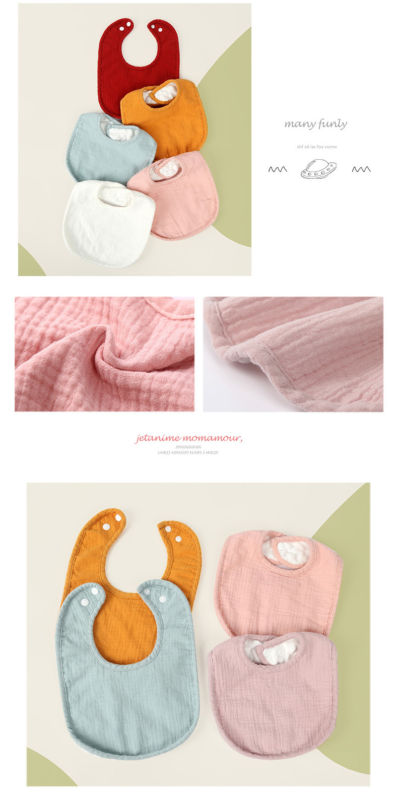 Einfacher Stil Einfarbig Baumwolle Spucktücher Baby Zubehör display picture 2
