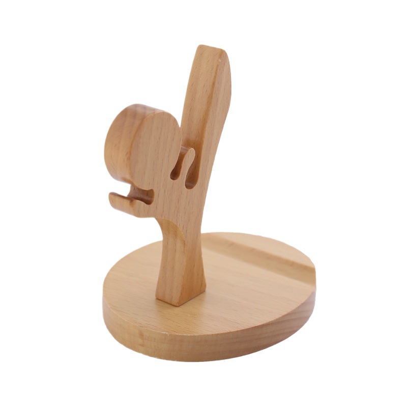 Escritorio de madera maciza soporte de teléfono móvil TITULAR DE TELÉFONO MÓVIL DE haya soporte de teléfono móvil tableta soporte de computadora regalo creativo de madera image 6