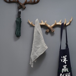 American Retro Antler Decorative Hook Wall Hanging Coat Hook Creative Clothing Store Entrance Wall Decoration Key Hook
