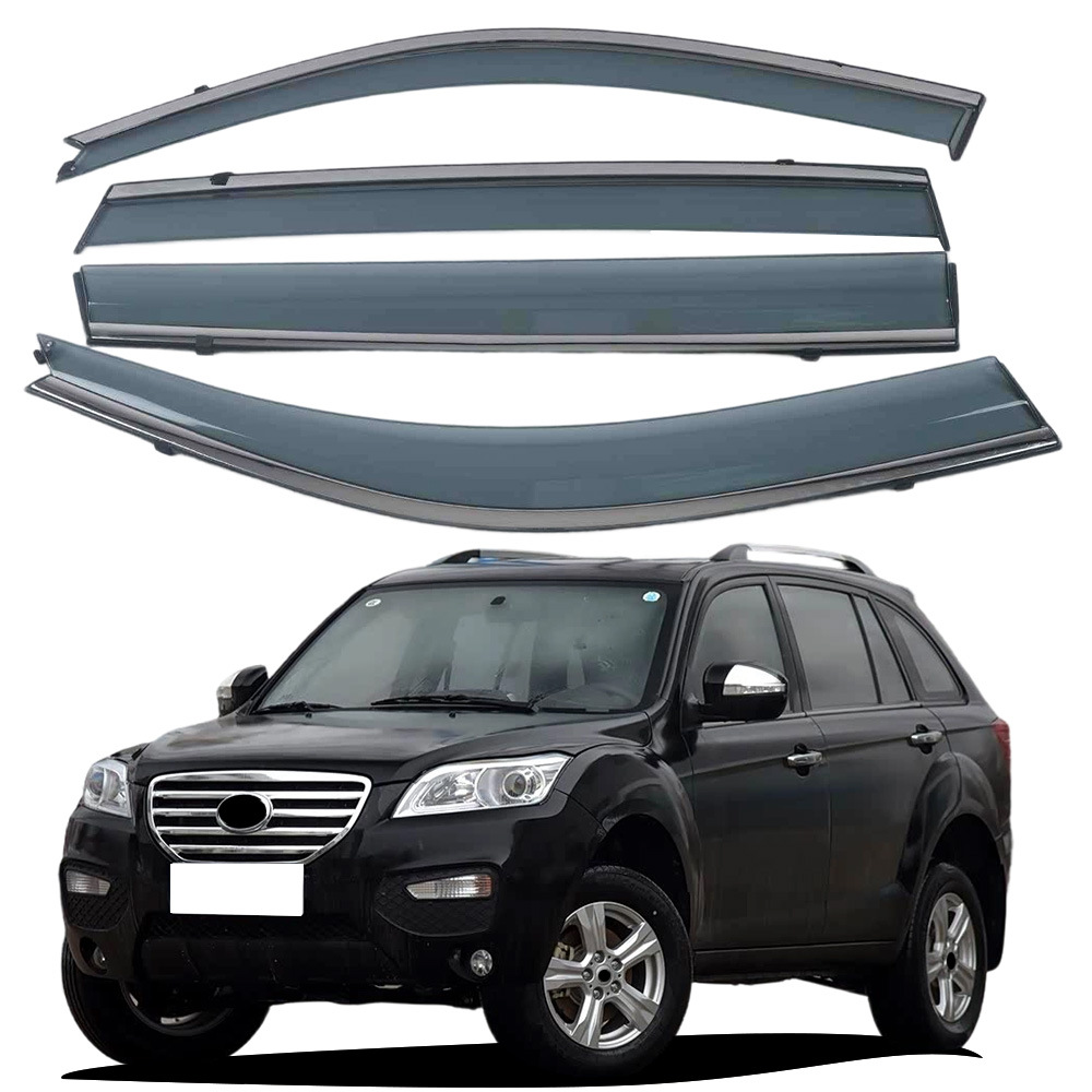 Suitable for Lifan X60 11-15 Models, Special Car Window Rain Shield with Bright Strips, Rain Deflector, Thickened Rain Eyebrow