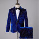 Men's Stage Performance Suit suit Suede Bronzing Trim plus size Singer Costume Evening Host Dress