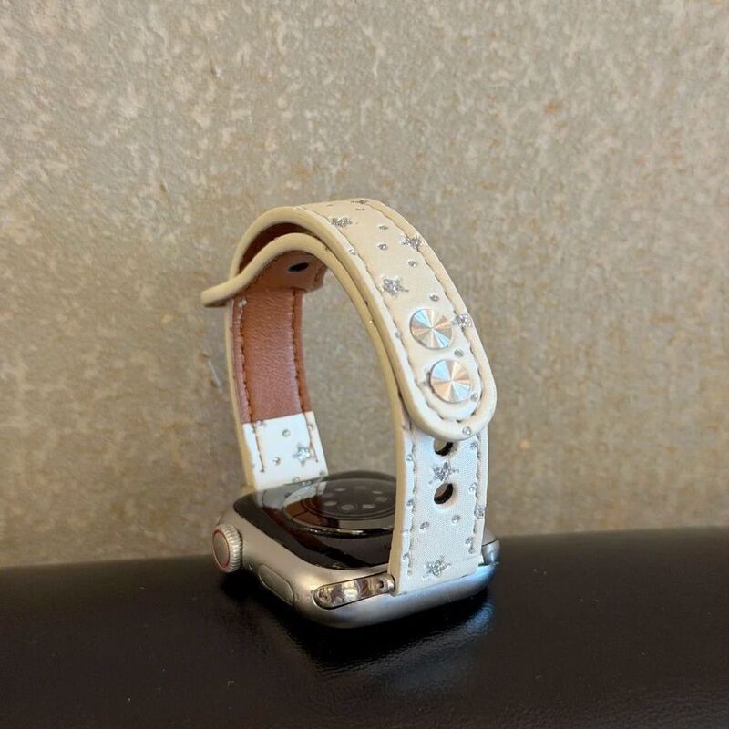 Suitable for Honor Watch X5I Strap, New Double-Studded Star Leather Honor Watch X5I Strap for Men and Women
