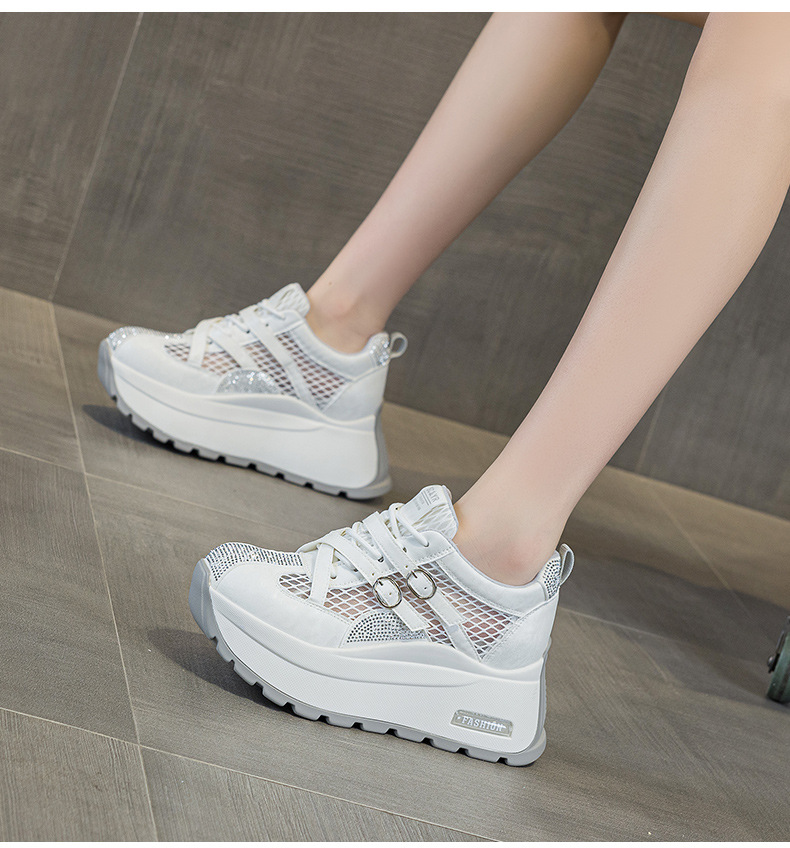 Giày sneaker nữ đế dày phong cách Hàn Quốc, gót 8 cm, form cổ điển — Vàng 5072, Be 5072 chi tiết 20
