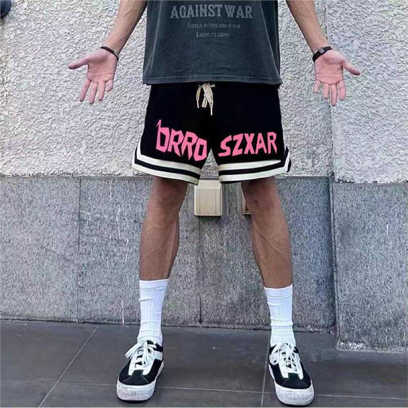 Usa Team Sports Shorts for Men, Summer American-Style Basketball Training Loose-Fitting Printed Casual Knee-Length Shorts