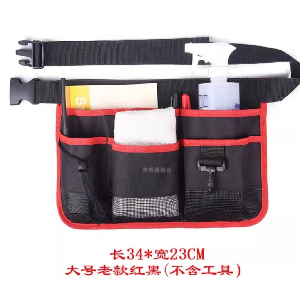 Fábrica de equipaje en stock bolsa de herramientas de la cintura kit Oxford paño de limpieza bolsa de herramientas de doble capa cremallera propiedad Square shop