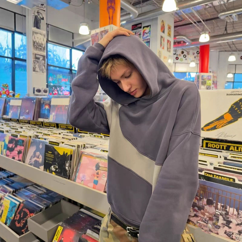 High Version Erl Autumn and Winter New 25Ss Martin Cortis Same Style Splicing Male and Female Couple Pullover Hooded Sweatshirt