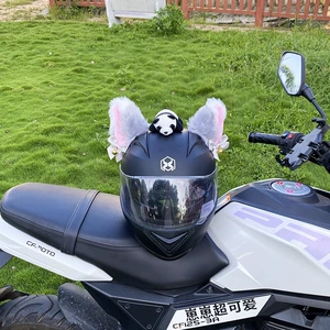 Plush Cat Ear Helmet Decoration for Motorcycle Helmet