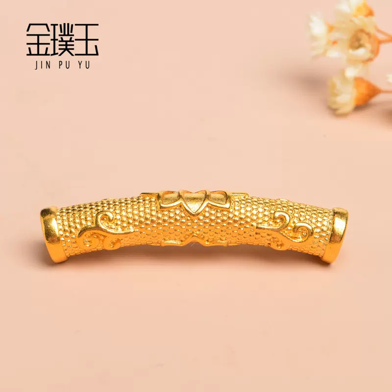 水贝黄金足金999莲花弯管手链3D硬金手工编织富贵花手绳直播批发