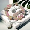 BC02 Dragon Pattern Peaceful Quiet Glass Feather Bracelet