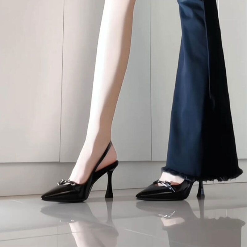 Mary Jane Black High-Heeled Party Shoes, New Style Ultra-Fairy Pointed-Toe High Heels, Women's Casual and Elegant One-Strap Sandals Mary Jane Black High-Heeled Party Shoes, New Style Ultra-Fairy Pointed-Toe High Heels, Women's Casual and Elegant One-Strap Sandals