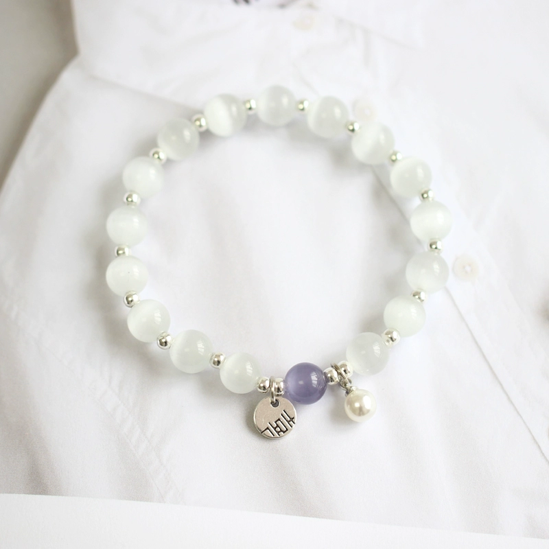 Свежий и простой браслет «кошачий глаз» в китайском стиле для женщин, художественный студенческий подарок 225.