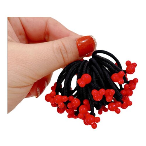 Children's headband female rubber band hair little girl small hair band big red bean high elastic and durable girls hair band
