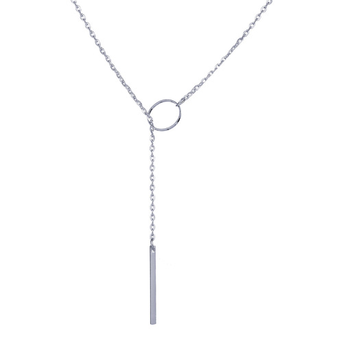 Punk fashion accessories minimalist metal loop short length necklace choker women clavicle chain pendant