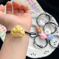 New cheek color cartoon hair clip for Instagram, simple Japanese and Korean student double ponytail elastic hair accessory for women