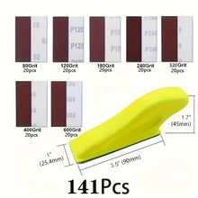 外贸货源27*90mm长条手动抛光盘手磨粘扣自粘砂纸套装手托打磨盘