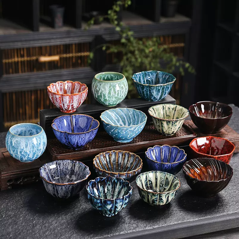 陶瓷窑变主人杯品茗杯创意茶杯喝茶容器活动伴手礼品印制LOGO