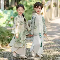 Детский костюм Hanfu в традиционном китайском стиле, летний костюм ученого, древний костюм супер феи, студенческий костюм в стиле Республики Китай, новый китайский костюм для выступления на День нации.