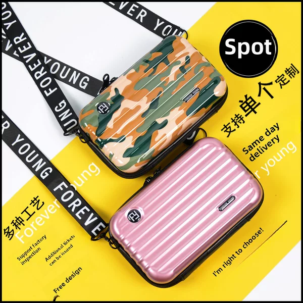 New 7inch Hard Shell Waterproof Cosmetic Bag Crossbody Travel Large Capacity Women's Small Portable Storage Bag Portable Outing