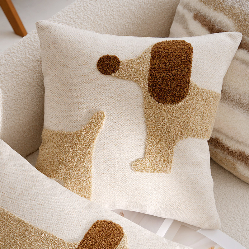 Cute de dibujos animados cachorro funda de almohada de tira larga habitación de los niños almohada larga con núcleo original simple cojín de sofá animal
