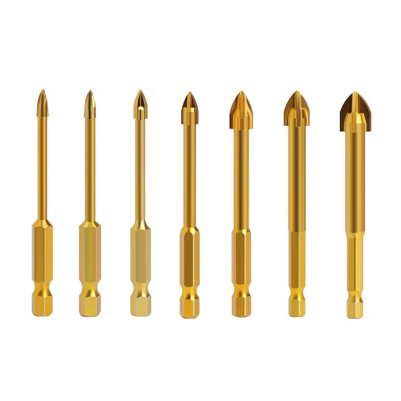 Triangle drill glass tile concrete drill hexagonal handle one-word cross electric hand drill hole opener alloy drill Triangle drill glass tile concrete drill hexagonal handle one-word cross electric hand drill hole opener alloy drill
