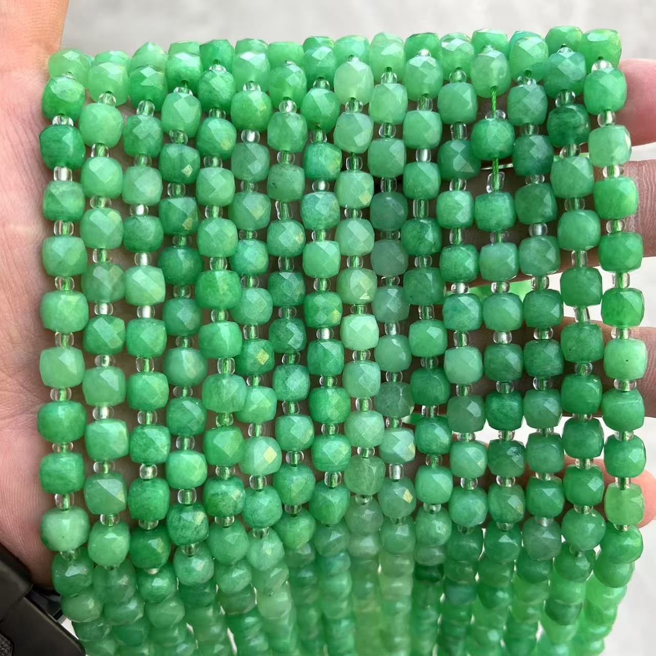 15g Weight A String Diameter 8mm Natural Stone Geometric Square Faceted Jewelry Accessories Beads