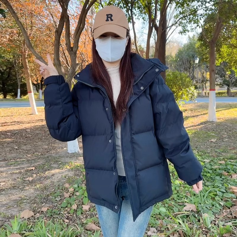 Piumino corto da uomo e da donna, stile invernale, con cappuccio spesso, stile da coppia, vestibilità ampia per figure minute_voghion.com