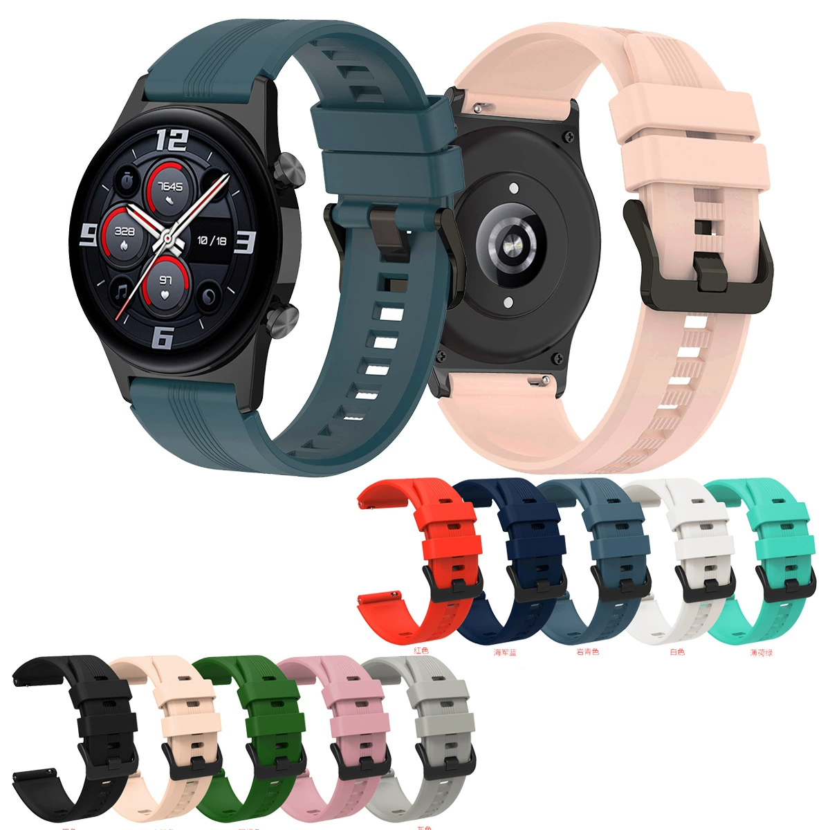 Совместимо с Honor Watch GS3 силиконовая подставка, Honor Watch GS3 официальный 22 мм, полосатые ступени