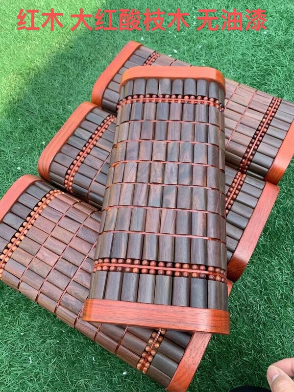 Hainan Rosewood Pillow, Mahjong Tile Cooling Pillow, Burmese Rosewood Breathable and Cooling Wooden Pillow