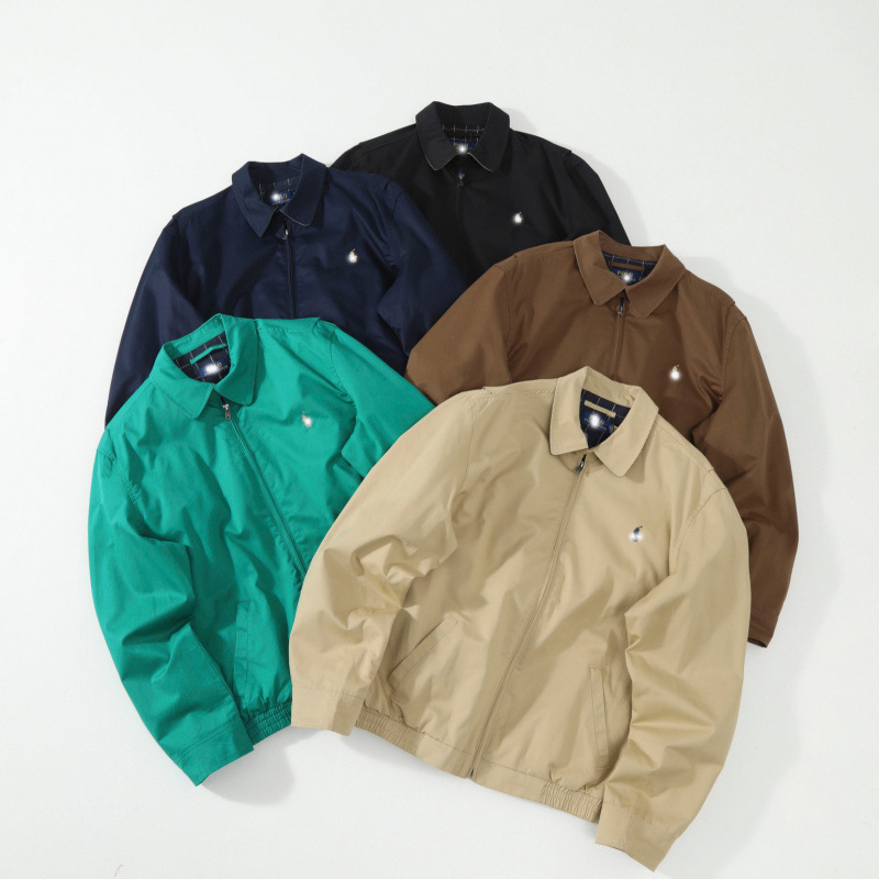 Ralph Lauren Yimengling Style Classic Unisex Jacket with Zipper and Turn-Down Collar, Wholesale Cross-Border