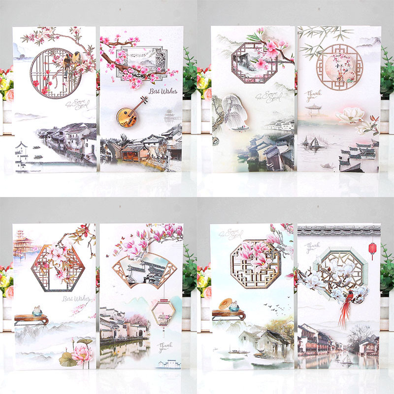 HK-B13 Chinese Style Teacher's Day Greeting Card Classical Landscape Stereo Greeting Card Universal Blessing Card Teacher's Birthday Card HK-B13 Chinese Style Teacher's Day Greeting Card Classical Landscape Stereo Greeting Card Universal Blessing Card Teacher's Birthday Card