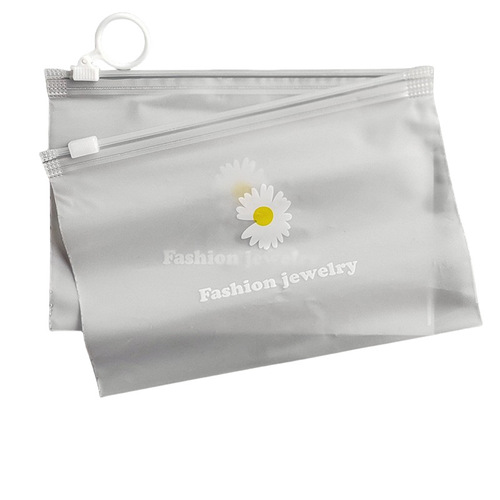 Matte daisy zipper bag cartoon cactus rubber band head rope storage bag small accessories chick packaging bag