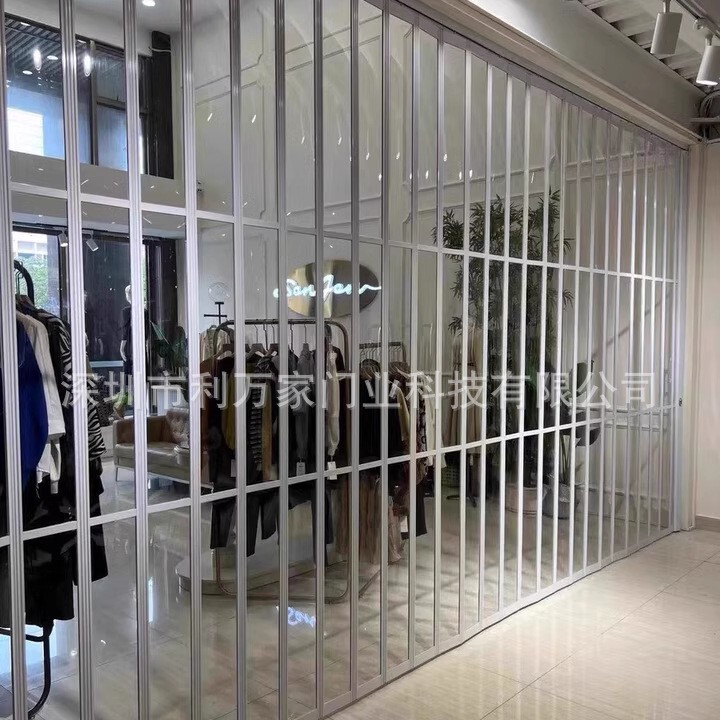 Aluminum Alloy Sliding Door Stacked Invisible Door Kitchen Bathroom Balcony Air Conditioning Partition Lock Simple Telescopic Sliding Door