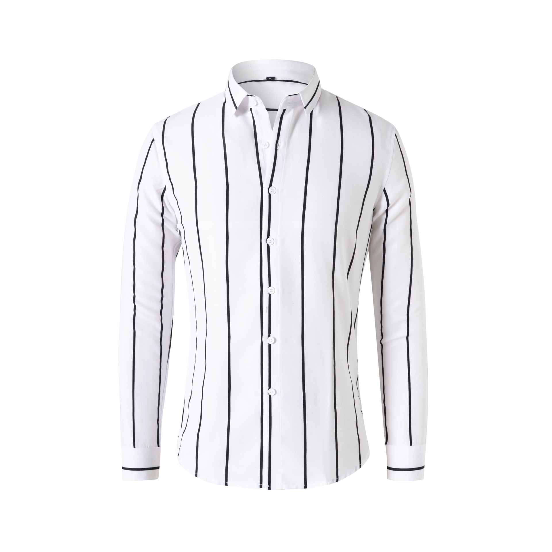 2023 nuevo estilo coreano de moda camisa a rayas slim fit hombres de manga larga transfronteriza de comercio exterior juvenil camisa popular