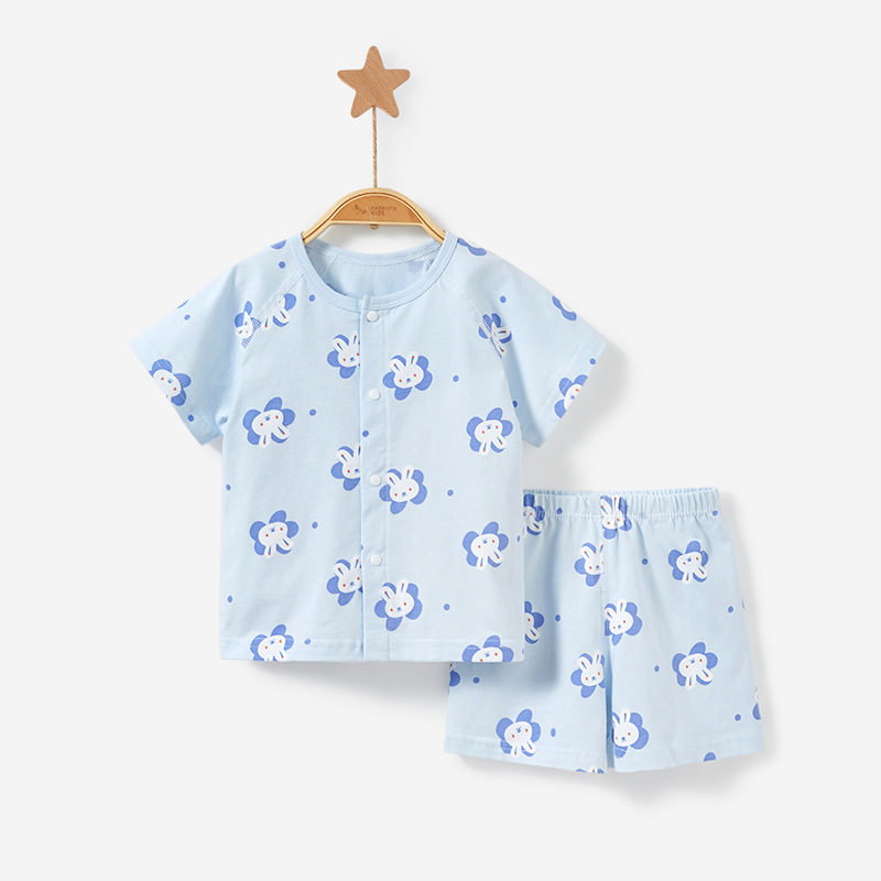 Bebé de manga corta traje de verano cardigan de algodón para niños dividido verano Delgado niños y niñas de dos piezas ropa de bebé