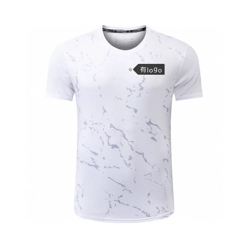 Логотип бренда Ice Silk Stretch Track and Field Футболка с короткими рукавами Мужская летняя свободная дышащая быстросохнущая спортивная повседневная модная футболка