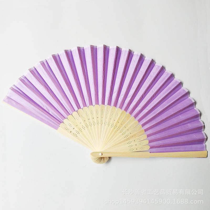 素面婚礼丝扇21CM婚礼布扇绢扇婚礼回礼扇DIY折扇丝印雕刻金色|undefined
