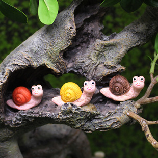 Cross-Border Micro-Landscape Cute Snail Small Animal Ornaments Succulent Green Plant Accessories Garden Decorations Resin Crafts