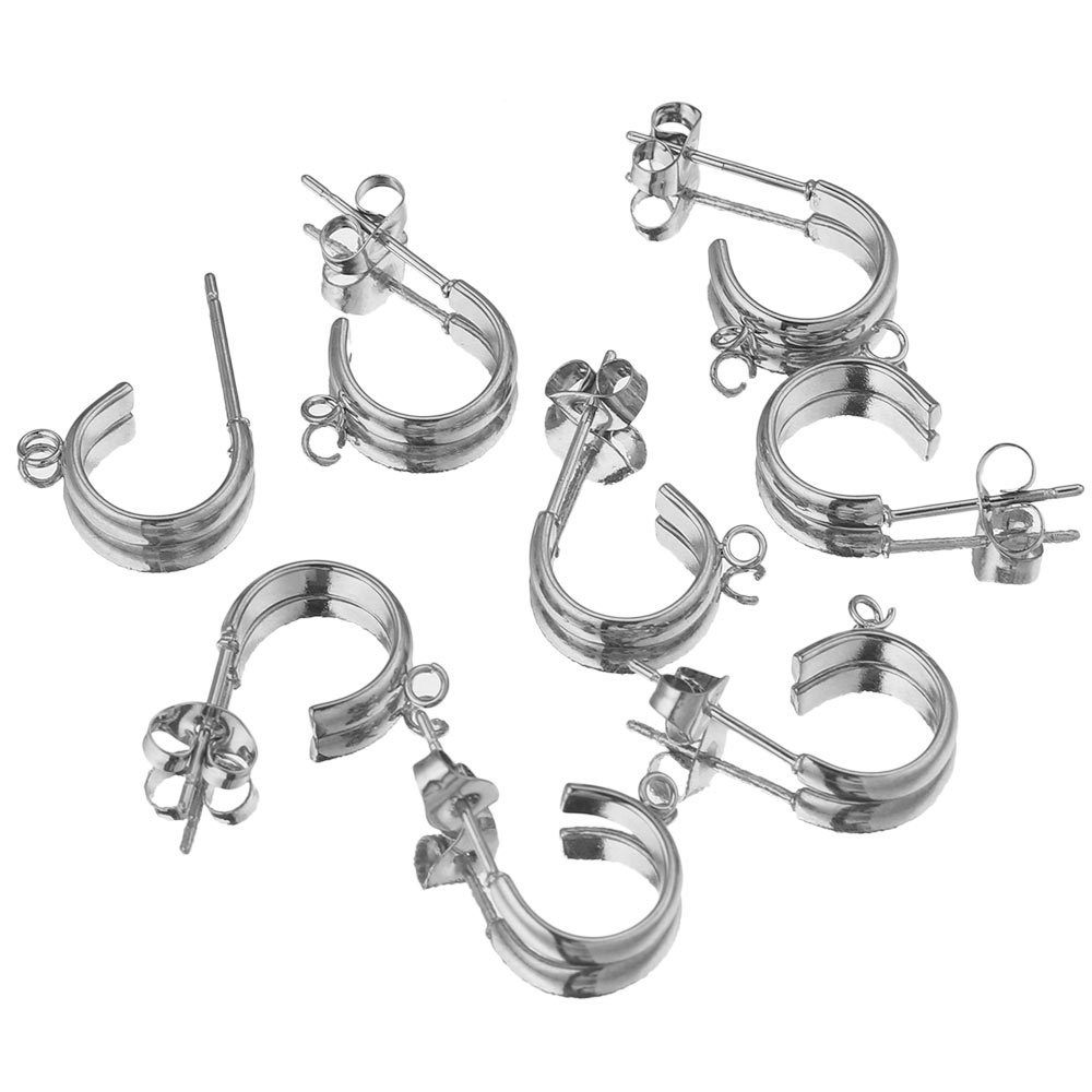 All Seasons Season 1 Piece 304 Stainless Steel C Shape Earring Findings