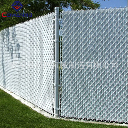 Cadena de cadena ensamblada cerca de malla de cadena de cadena cerca de alambre de acero de jardín verde red de protección con slats