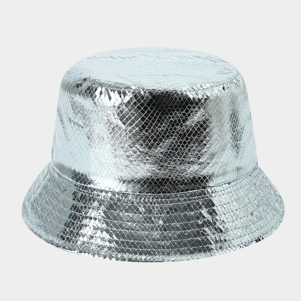 Europa y América nuevo oro y plata de dos colores sombrero de pescador personalidad femenina de la calle de doble cara sombrero de lavabo de ocio al aire libre sombrero plegable image 14