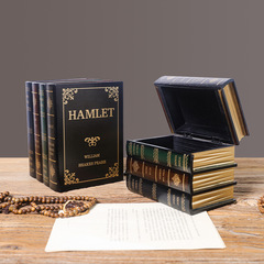 復古懷舊假書桌面擺件歐式書房書架裝飾品套二書本仿真書收納盒