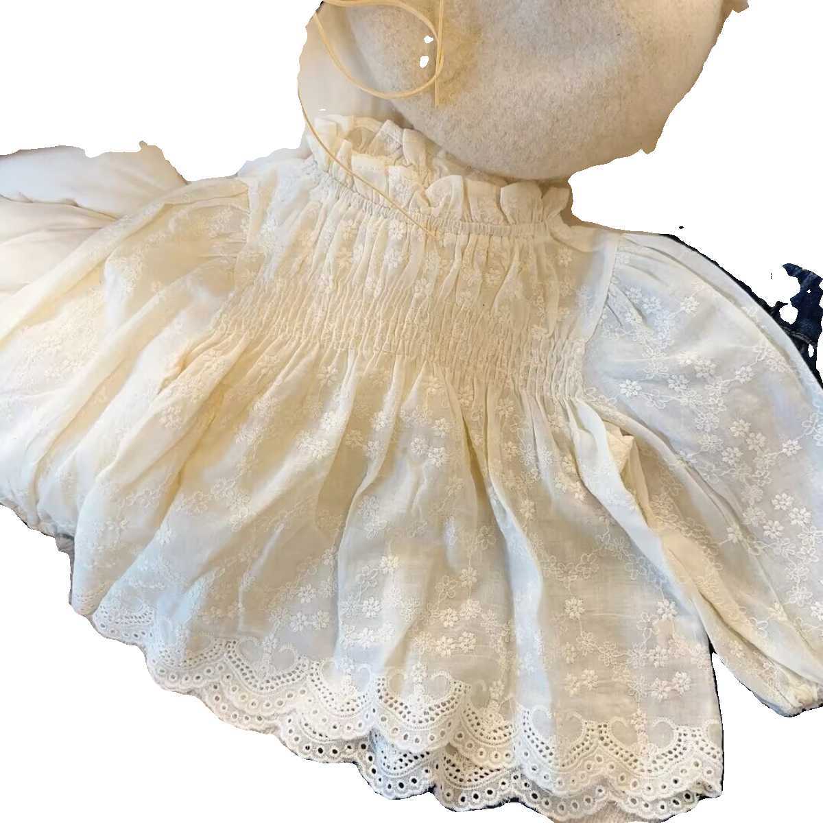 Estrella DE LOS NIÑOS ronda camisa de las niñas otoño nuevo estilo occidental estilo coreano suelta camisa bordada de manga larga de encaje superior